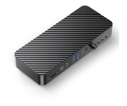 Stacja dokująca do laptopa Orico USB-C 10 Gbps, 2x DP 4K, HDMI 4K, PD 60W, 6x USB-A, karty SD